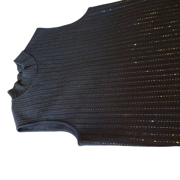 St John - sleeveless sequin black sweater Dress with mock turtleneck, size:12 - Picture 11 of 14